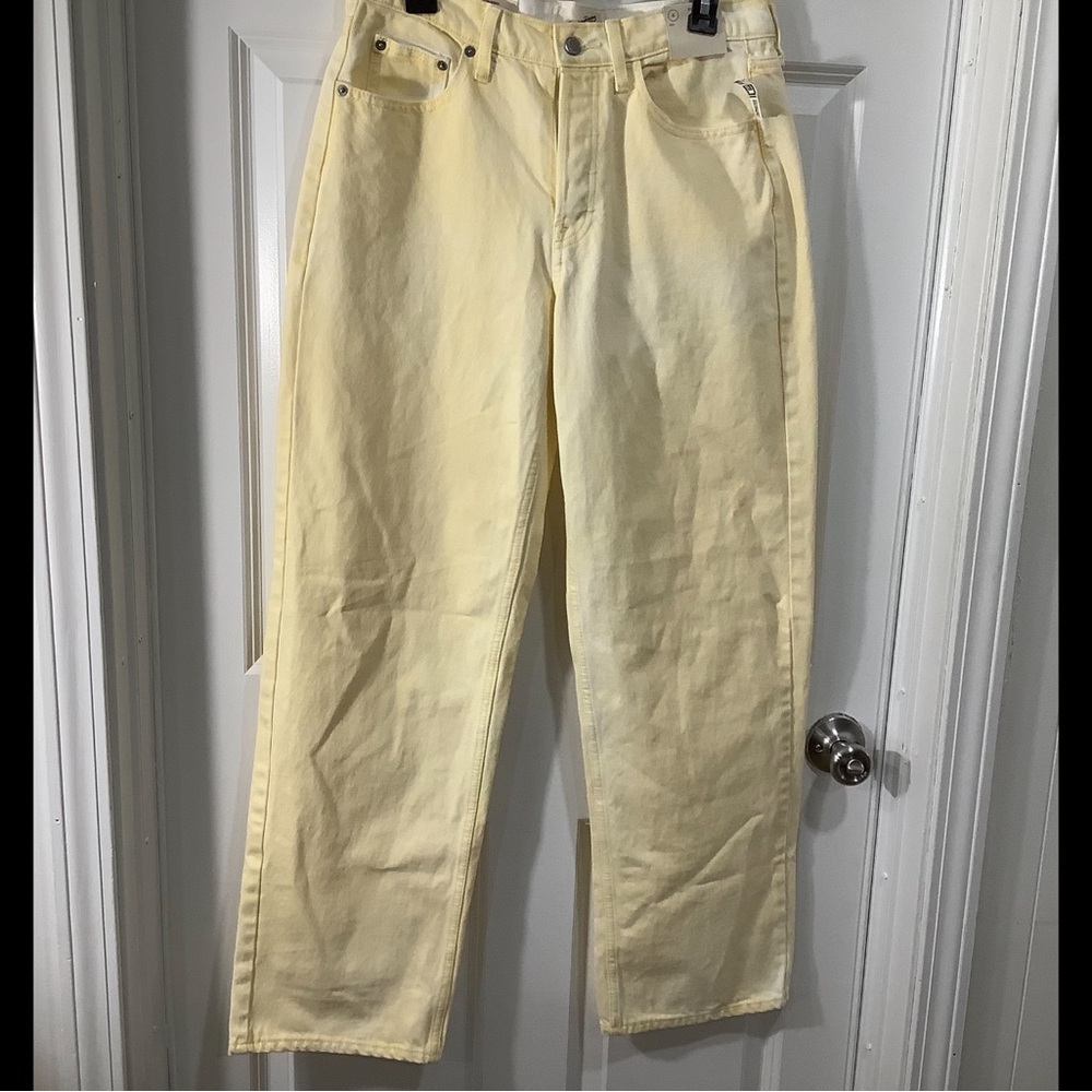 Universal thread baggy  leg 90’s mid rise yellow size 6 R. NWT. - Picture 3 of 14
